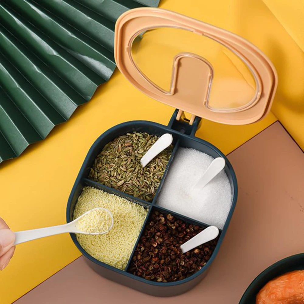 4 Grid Spice Kitchen Seasoning Box