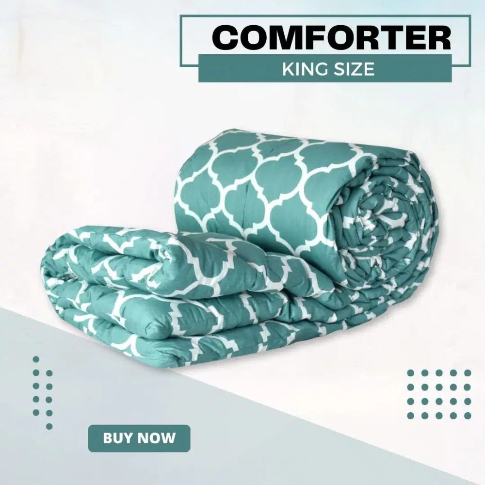 Aqua Grid Comforter – Pastel
