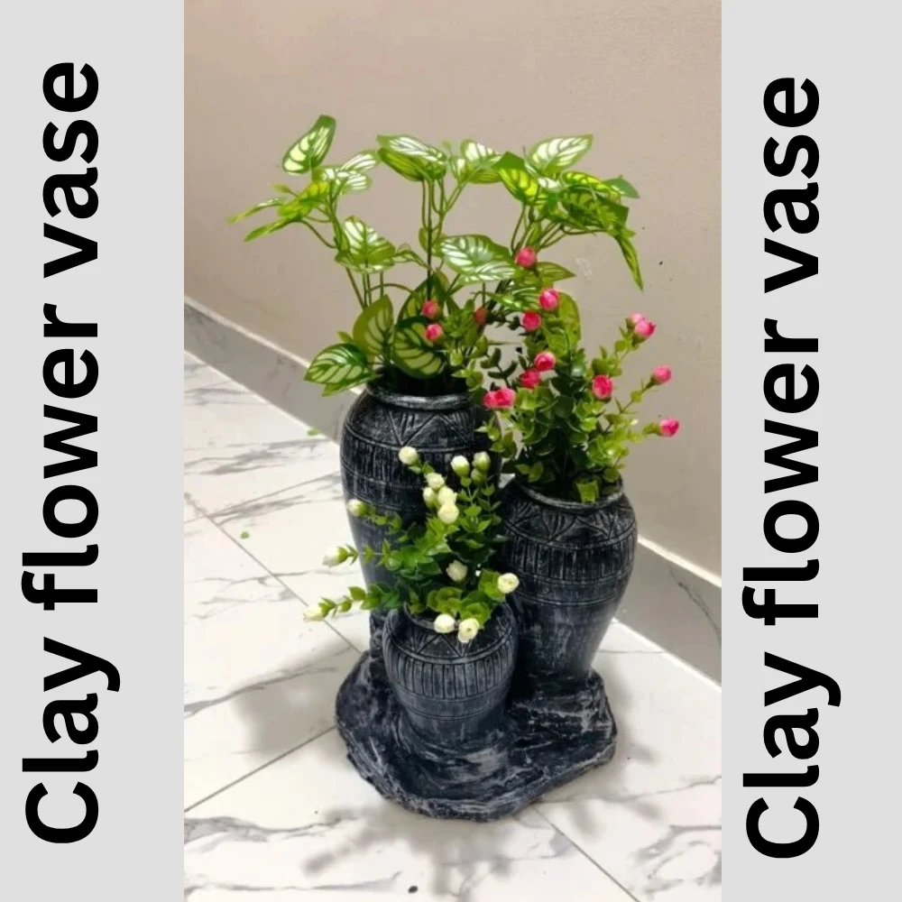 Clay flower vase