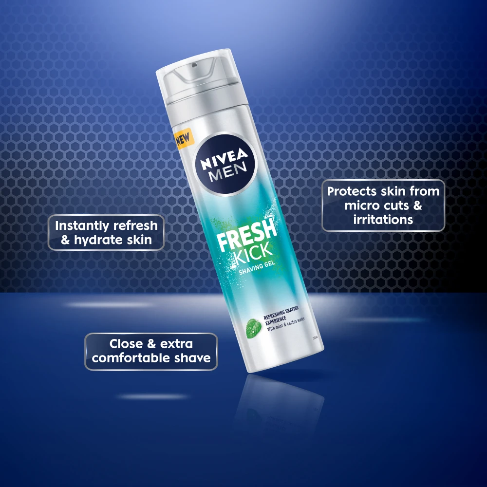 Nivea Men Fresh Kick Shaving Foam 200Ml