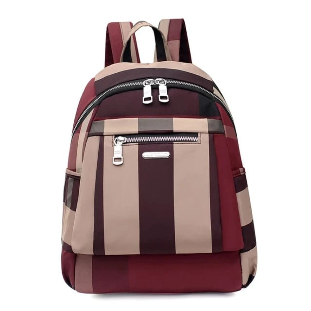 Nylon Backpack Durable Waterproof Casual Shoulder Bag (Purple)