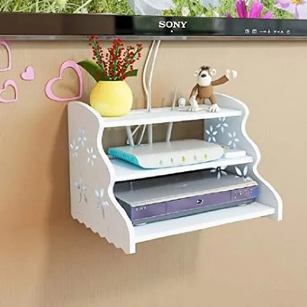 Wall Mounted Multi-Layer Rack for Router, WiFi, TV Box & Accessories
